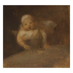 Eugène Carrière (French, 1849-1906) Enfant au hochet (Painted circa 1881-1883.)