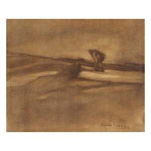 Eugène Carrière (French, 1849-1906) Paysage de Bretagne (Painted in 1893.)