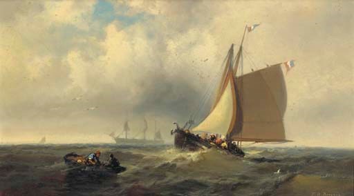 Fishing boats and other ships on the high seas