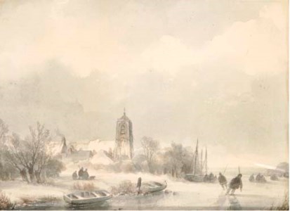 A polder landscape in winter