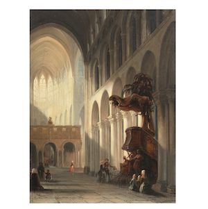 Jan Baptiste Tetar van Elven (Dutch, 1805-1879) Cathedral interior