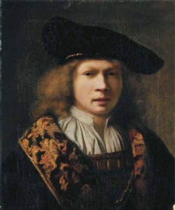 Portrait of a young man, bust-length, in a brocade-lined cloak and a velvet black cap