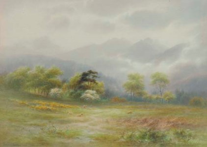 The peaks of Arran from the golf course - Springtime