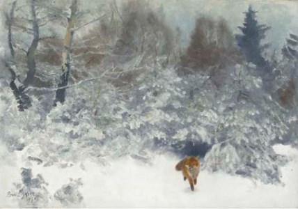 Fox in a Winter landscape ( Räv i vinterlandskap )