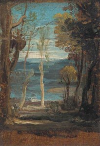 A wooded landscape, a sketch