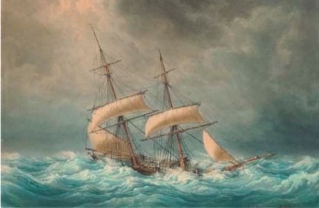 The Francois-Georges reefed down in heavy seas
