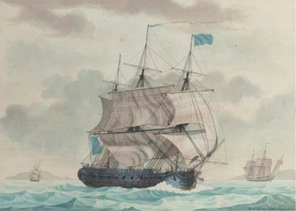 A French corvette of 22 guns in the Mediterranean