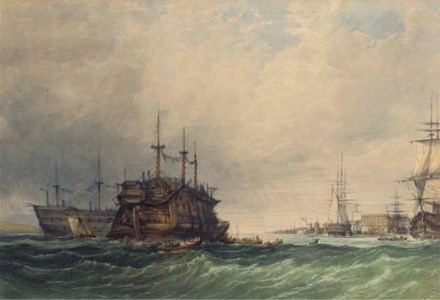 Hulks lying in the Medway