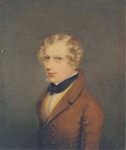 Portrait of a gentleman, half-length, with black neck tie and brown coat
