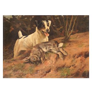 Arthur Wardle RI (British, 1864-1949) Working terrier