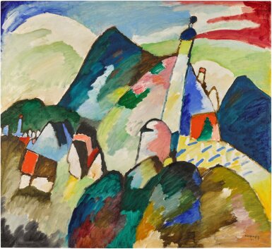 Wassily Kandinsky, Murnau mit Kirche II (Murnau with Church II)