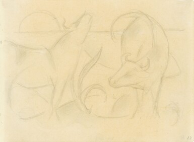 Zwei Kühe mit aufgehender Sonne (Two cows with rising sun)