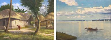 Untitled (Village Scene); Untitled