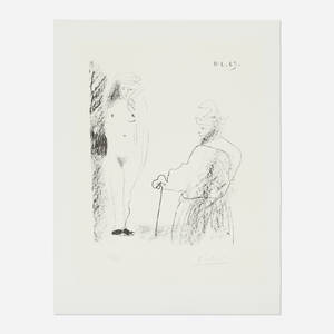 Femme nue et homme à la canne (from Picasso - Dessins 27.3.66 to 15.3.68)