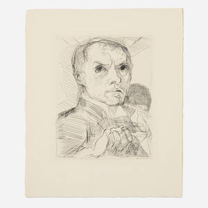 Max Beckmann, Selbstbildnis mit Griffel (Self-Portrait with Stylus) (from Gesichter)