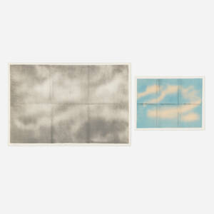 Joe Goode, Grey Folded Clouds - IV Grey; Grey Folded Clouds - I Blue and Pink (two works)