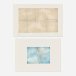 Joe Goode, Grey Folded Clouds - II Blue and White; Grey Folded Clouds - III Pink and Green (two works)