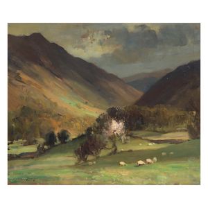 Edward Seago, RWS, RBA (British, 1910-1974) Spring in Merioneth II (Mawddach Valley - Looking East)