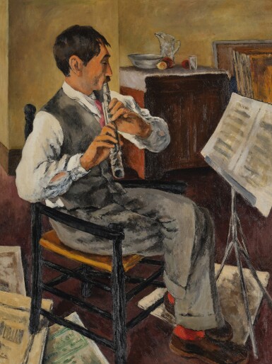 George Biddle Playing the Flute