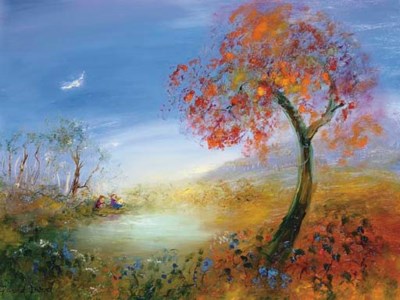 Children by a Pond
