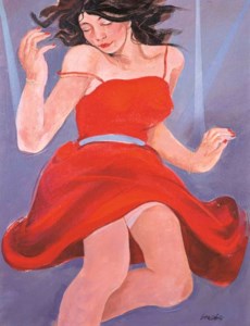 Woman in red