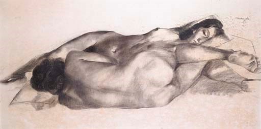 Two reclining nudes