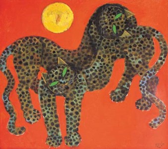 Dua macan dan matahari (Two leopards)