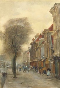 Figures on the Brouwersgracht, The Hague