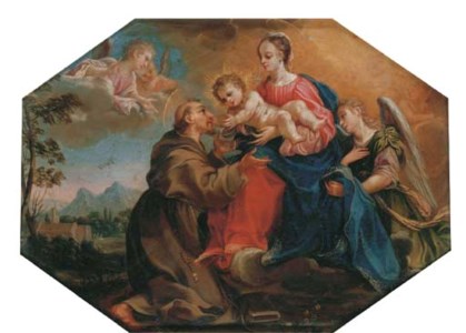The Madonna and Child appearing to Saint Francis of Assisi