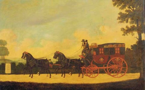 The Norwich to London Royal Mail coach