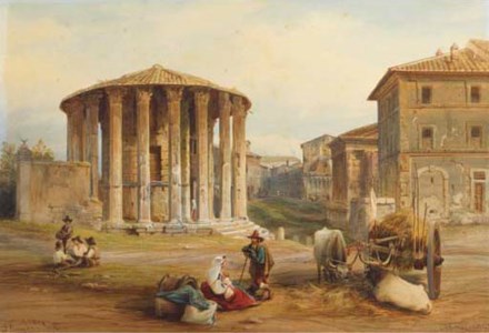 Peasants resting at the Temple of Vesta, Rome