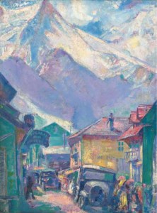 Alpine Village With Cars