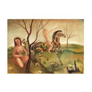 ANTÓNIO PEDRO (1909-1966) Nude with harlequins (Painted in 1945)