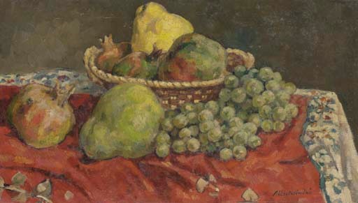 Nature morte avec coings et raisins