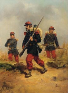 French infanterists on reconnaissance