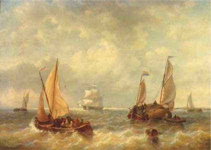 Shipping activity in a river estuary