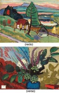Landschaft am Staffelsee ( recto ); Blumenstilleben ( verso )