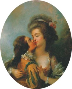 A couple kissing