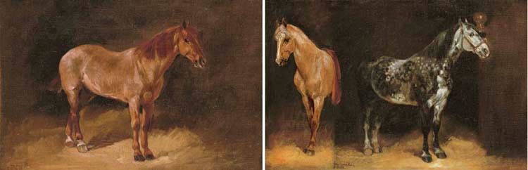 Horses in a stable