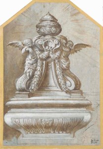 Design for a monument with two putti around an urn