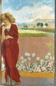 A woman in a landscape