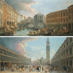 Venice: The Rialto Bridge from the North; and The Piazza San Marco