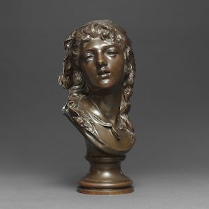 Buste de Suzon, taille originale dite aussi 'taille no. 5' (Conceived between 1873 and 1875, this bronze version cast by the Compagnie des Bronzes de Bruxelles between 1900 and 1910.)