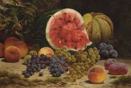 Still Life with Watermelon, Grapes, Peaches and Plums