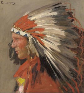 Profile of an Indian Chief with Headdress