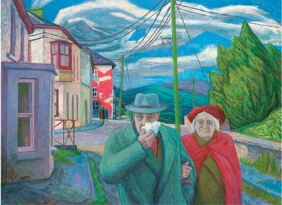 Self-portrait with wife