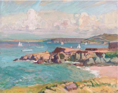 Yachts off the Cornish coast
