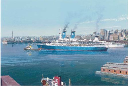 The Achille Laura departing from Genoa