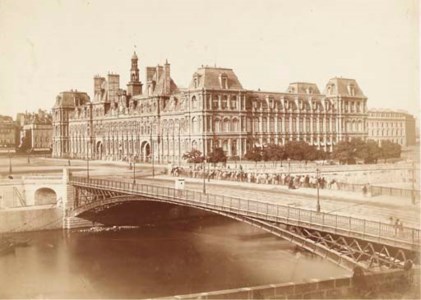 Hotel de Ville et pont d'Arcole, Paris