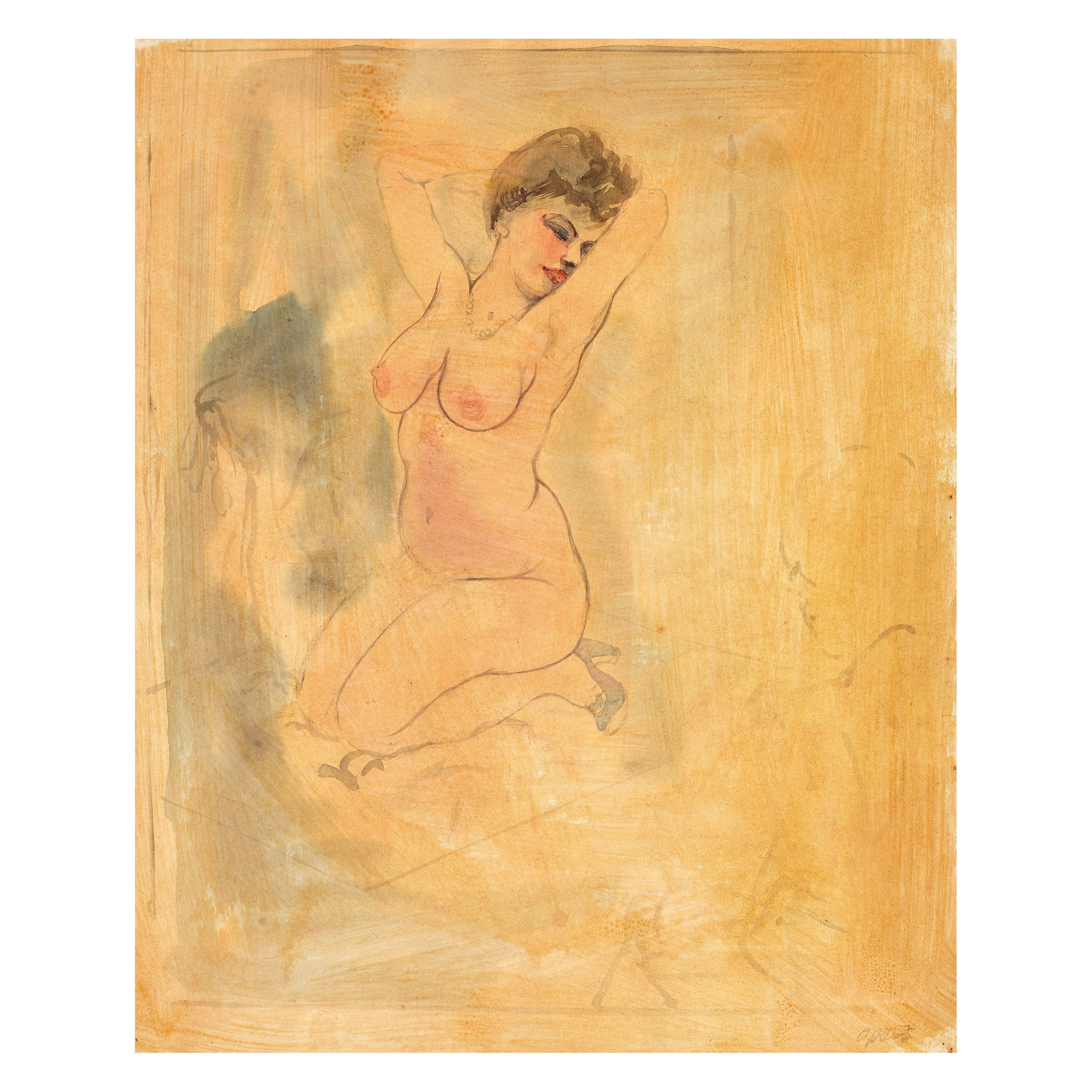 Artist and model (recto); Lovers (verso) (Executed in 1941)